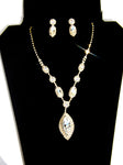 Gold Clear Rhinestone Necklace Set