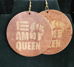 I Am Queen Wood Earrings