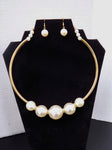 Large Pearl and Gold Choker Set