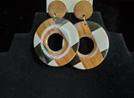 Multi-Brown Patch Wood Earrings