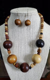 Wood Bead Necklace Set