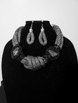 Pewter Soft Knotted Rope Necklace Set