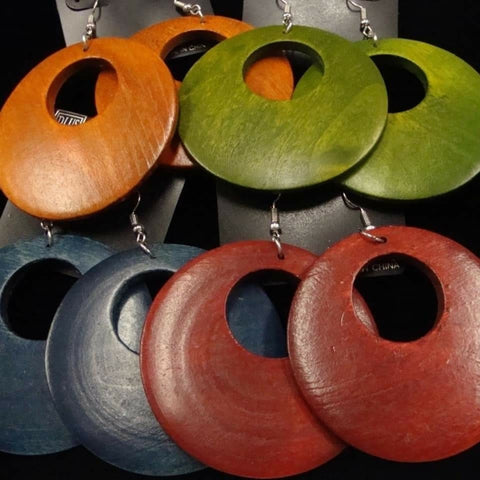 Wood Circle Earrings