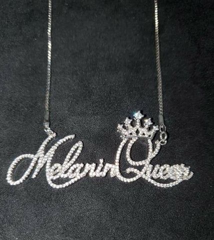 Rhinestone "Melanin Queen" Necklace