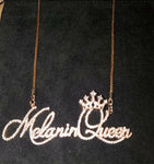 Rhinestone "Melanin Queen" Necklace