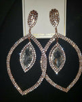 Rhinestone Large Cat Eye Earrings