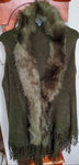 Winter Shawl Vest with Faux Fur Trim