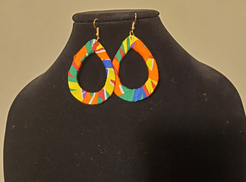 Teardrop Multi-Color Cloth Earrings