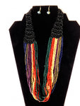 Twisted Multi-String Beaded Necklace Set