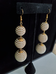 Three Tier Stripped Sphere Earrings-Large