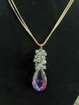 Crystal Teardrop Gem Pendant Necklace