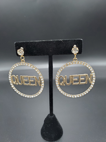 Queen Rhinestone Circle Earrings