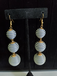 Three Tier Stripped Sphere Earrings-Large